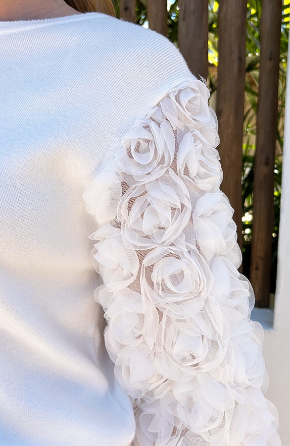 Rose Sleeve Soft Trui Ecru – shoparchief, foto 7