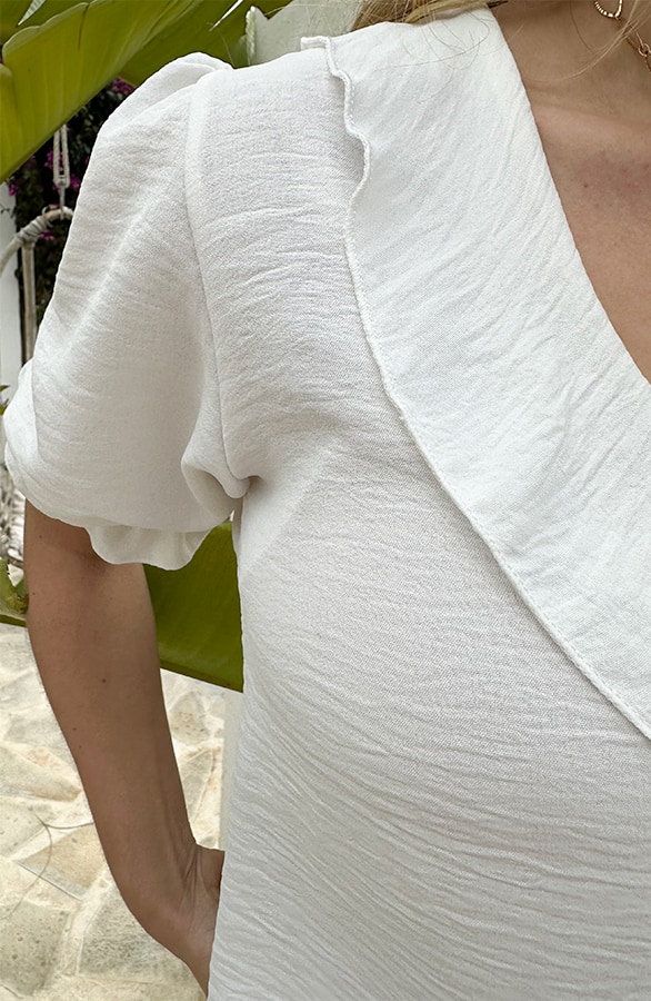 Rüschen Bluse Kurzarm Ecru, Tops, Foto 6