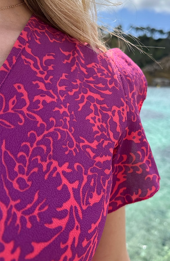 Ruffle Laagjes Jurk Lulu Flower Roze – jurken, foto 5
