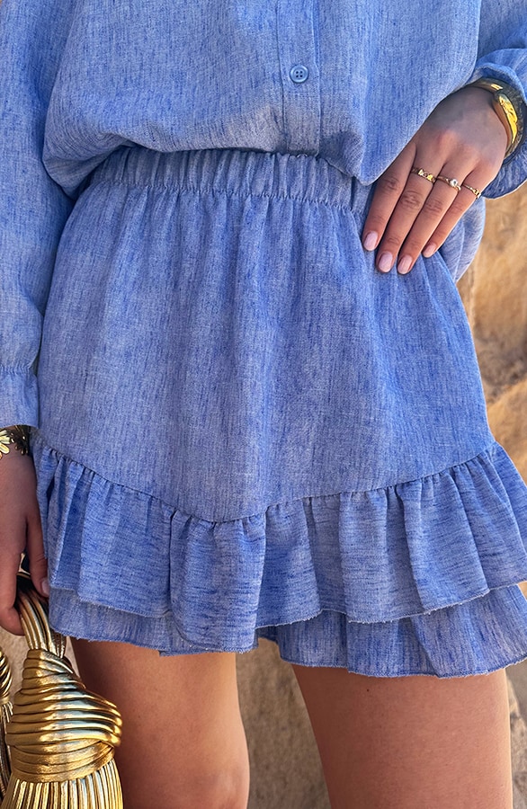 Ruffle Skort Blauw – shoparchief