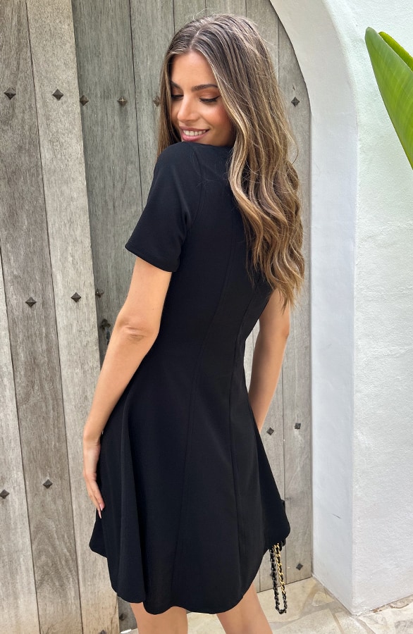 Scuba Taille Jurk Zwart – shoparchief, foto 3