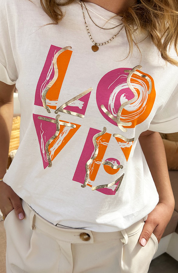 T-Shirt Love Ecru – shoparchief, foto 7