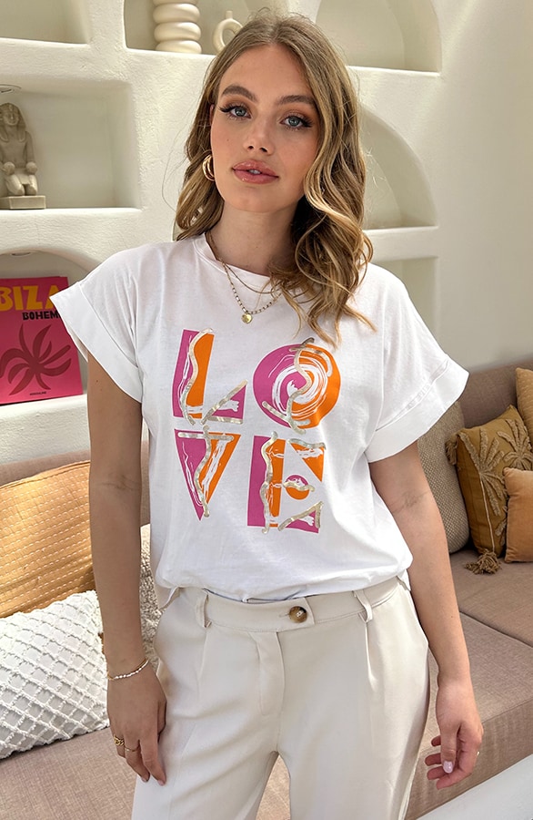 T-Shirt Love Ecru – shoparchief