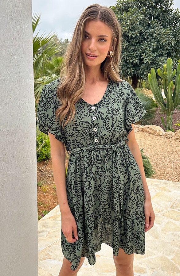 Portofino Kleid V-Ausschnitt Print Army, Shoparchiv, Foto 3