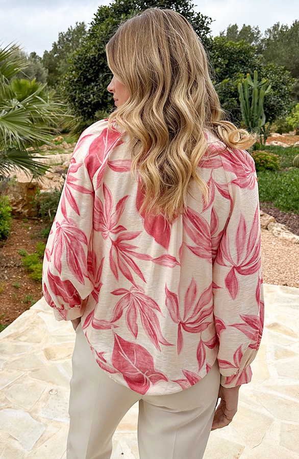 Viscose Bluse mit Blumenprint Dust Rosa, Blusen, Foto 3