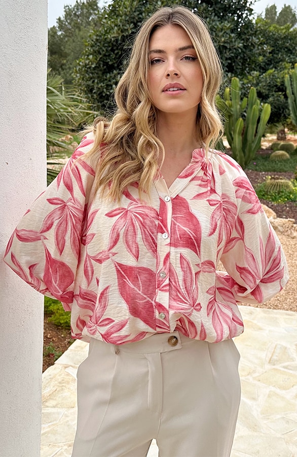 Viscose Bluse mit Blumenprint Dust Rosa, Blusen, Foto 5