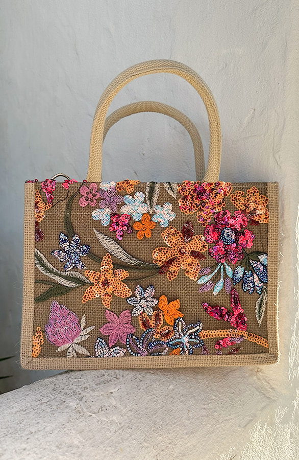 Pailletten Flower Handtas – shoparchief