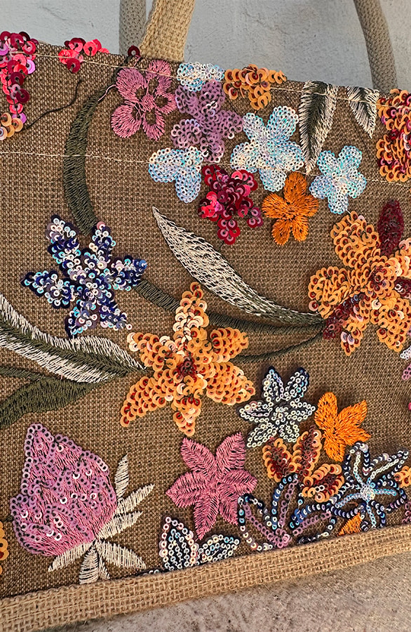 Pailletten Flower Handtas – shoparchief, foto 4