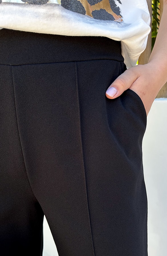 Scuba Wide Leg Pantalon Zwart – shoparchief, foto 2