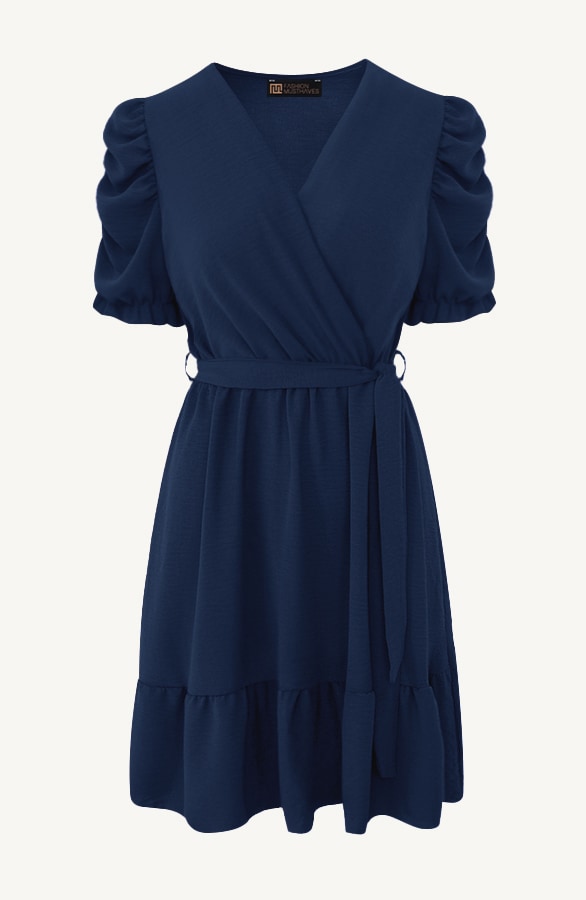 Amalfi Jurk Met Pofmouwen Night Blue – shoparchief, foto 7