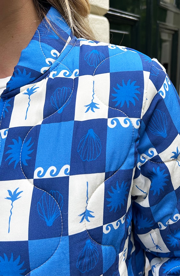 Bomber Jacket Classic Print Kobalt – jassen, foto 4