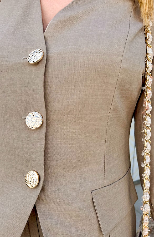 Classy Muse Taillierter Blazer Dark Beige, Shoparchiv, Foto 4