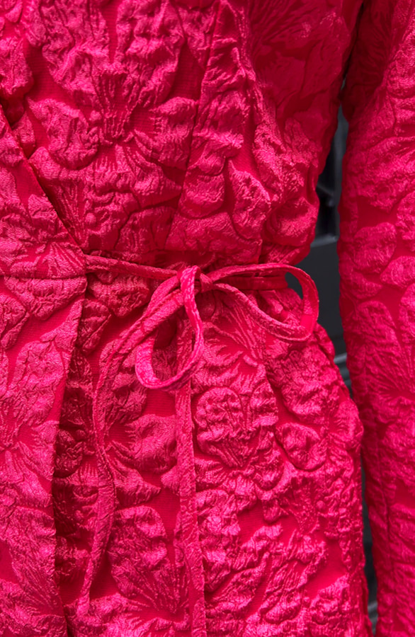 Flower Wrap Jurk Rood – jurken, foto 5