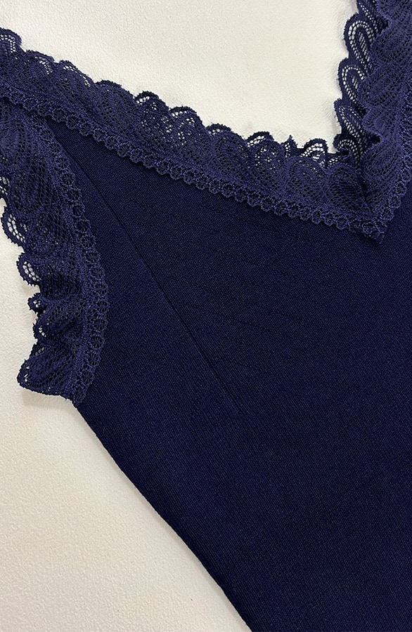 Kanten Detailed Top Navy – shoparchief, foto 5