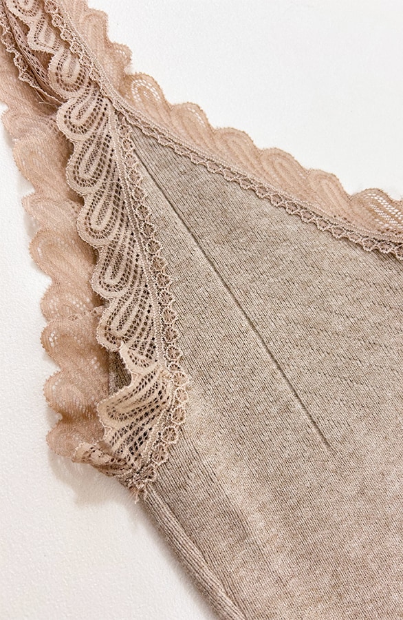 Kanten Detailed Top Taupe – shoparchief, foto 4
