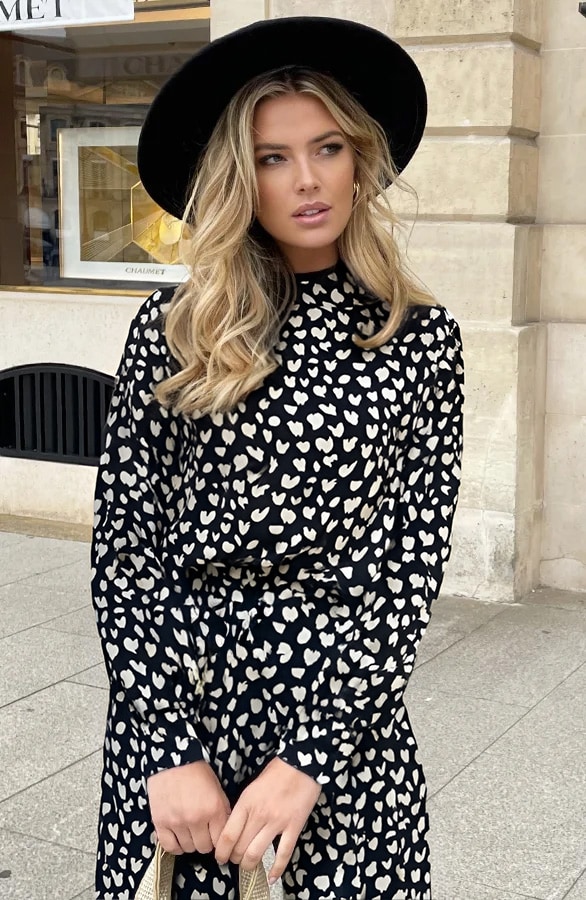 Mila Blouse Long Sleeve Cheetah Zwart – shoparchief, foto 2