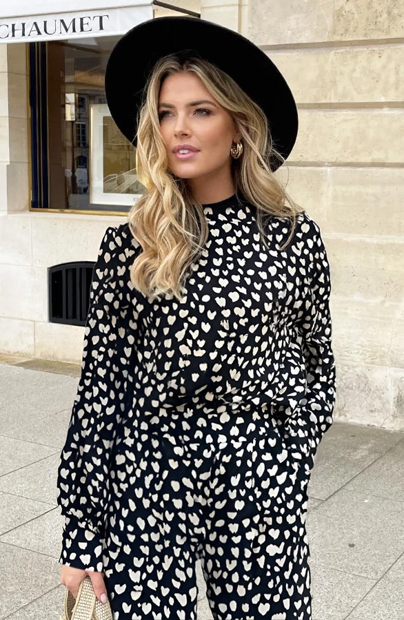 Mila Blouse Long Sleeve Cheetah Zwart – shoparchief