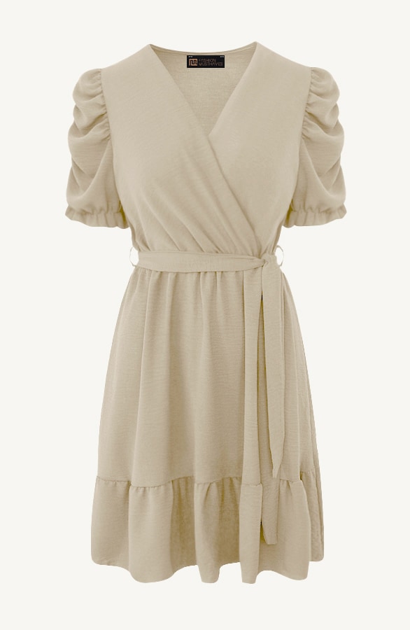 Amalfi Jurk Met Pofmouwen Beige – jurken, foto 9