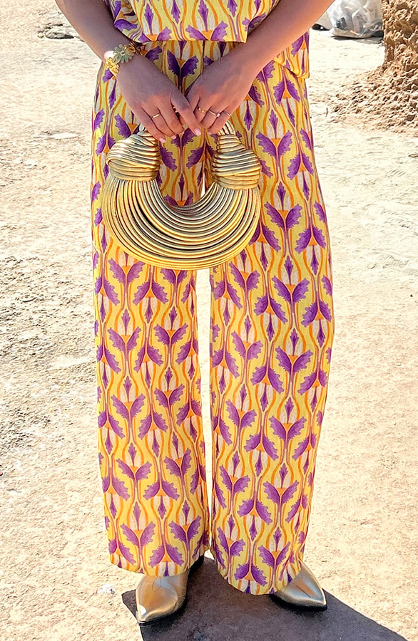 Eve Lino Hose Gelb, Schlaghosen, Foto 5