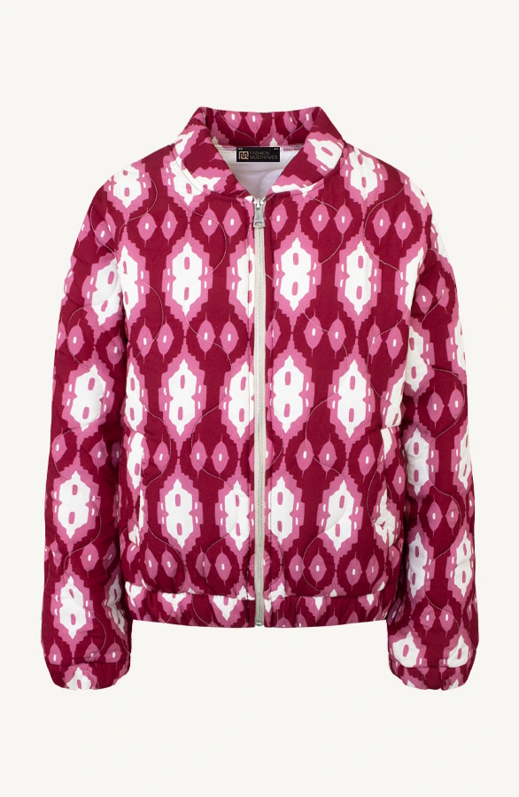 Bomber Jacket Classic Print Burgundy – shoparchief, foto 12