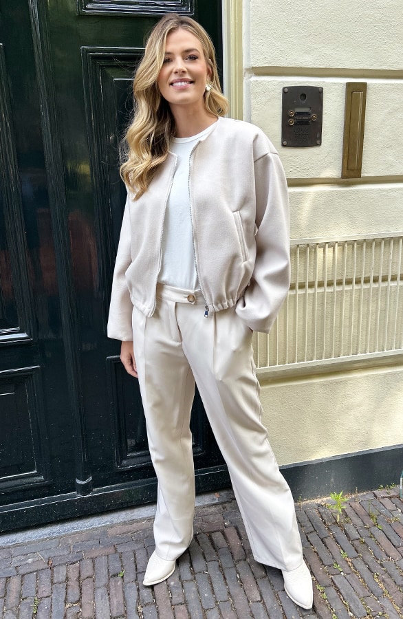 Bomberjacket Met Rits Beige – jassen, foto 7