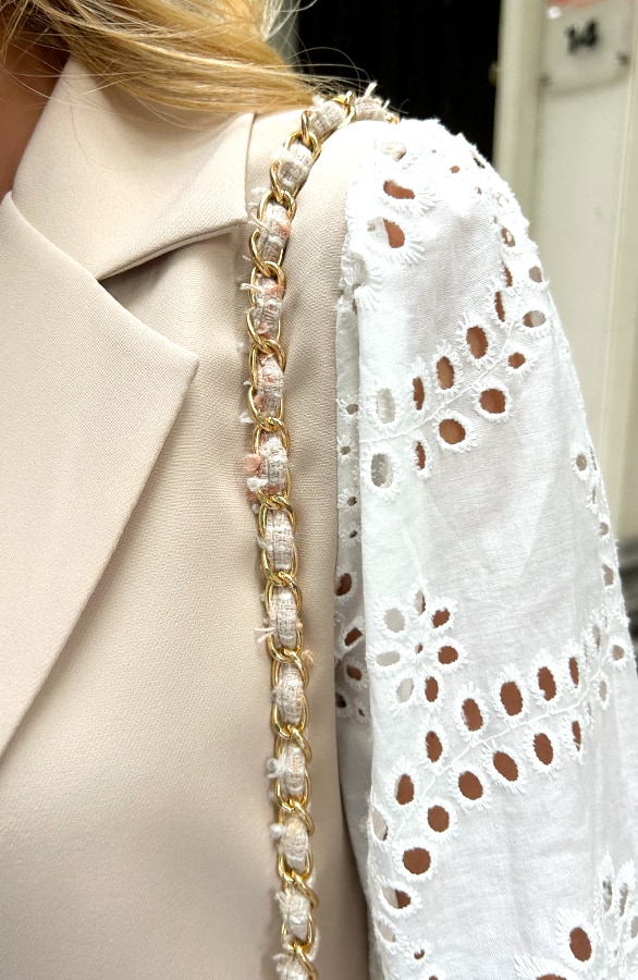 Embroidery Blazer Lange Mouwen Beige – blazers, foto 5