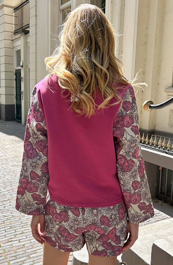 Flower Sleeve Sweater Burgundy – sweaters, foto 9
