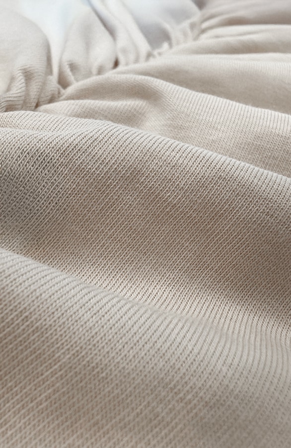 Gedrapeerde T-shirt Jurk Beige – jurken, foto 3