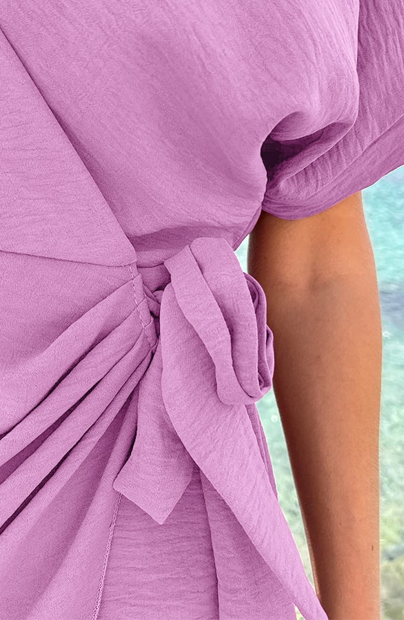 Miami Wrap Kleid Lila, Kleider, Foto 5