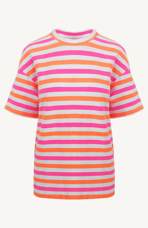 Oversized Stripe T-Shirt Fuchsia, Tops, Foto 3
