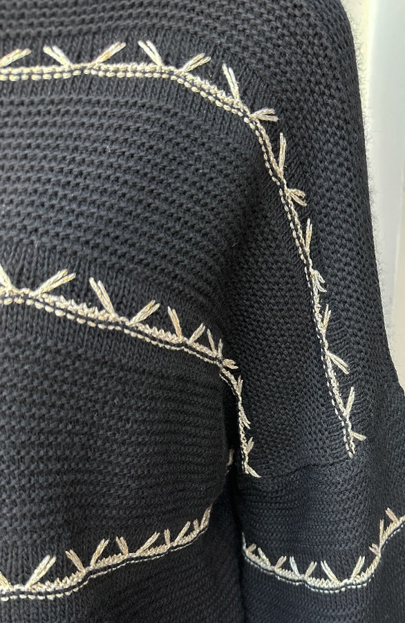 Boho Structured Trui Zwart – truien, foto 7