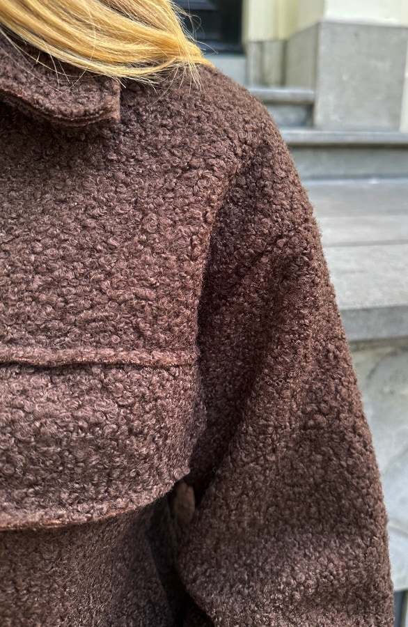 Boucle Jacket Met Rits Choco – jassen, foto 5