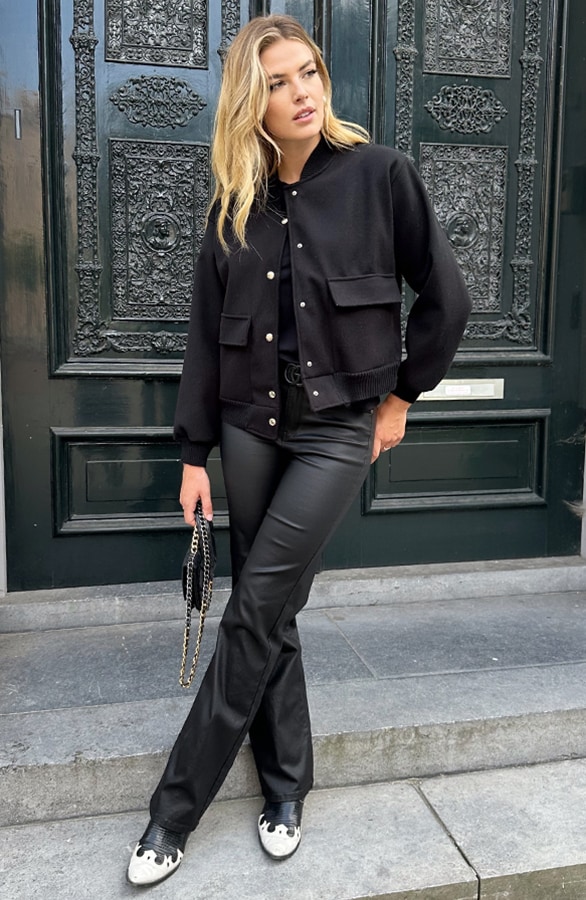 Soft Bomberjacket Zwart – jassen, foto 6