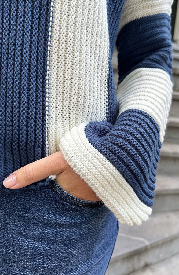 Fashion Strepen Trui Jeans Blue – truien, foto 9