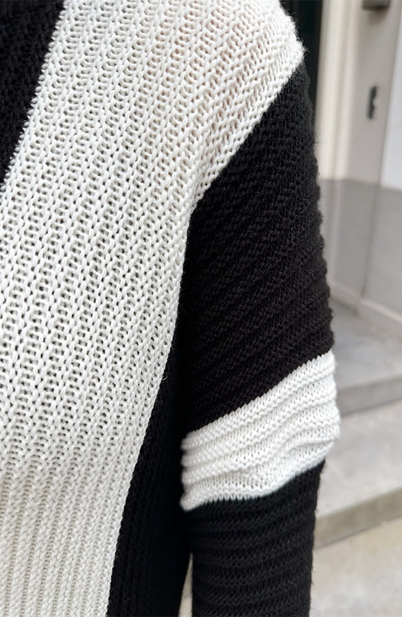 Fashion Strepen Trui Zwart – truien, foto 7
