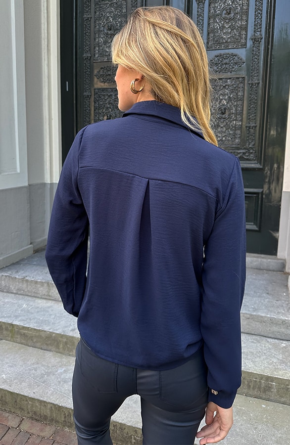 Gouden Knopen Blouse Marine – blouses, foto 7