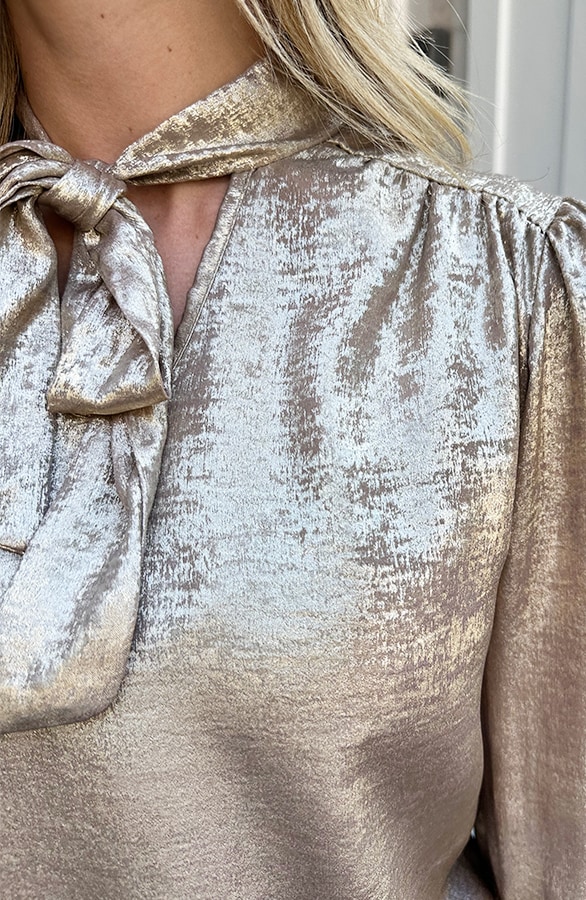 Metallic Blouse Met Strik – blouses, foto 4