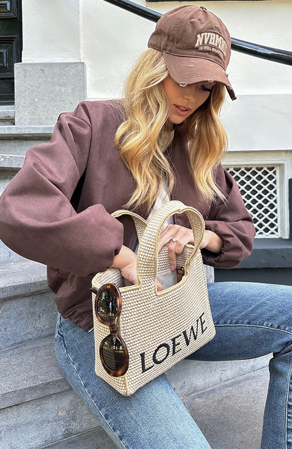 Oversized Suede Bomber Jacket Choco Bruin – jassen, foto 3