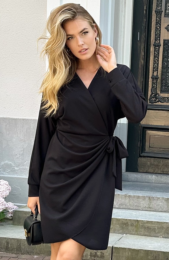 Scuba Long Sleeve Jurk Zwart – jurken, foto 8