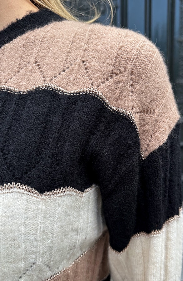 Structured Striped Sweater Lurex Camel, Pullover, Foto 5
