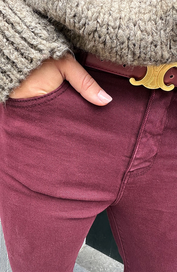 Wide Leg Jeans Burgundy Stretch FMH – spijkerbroeken, foto 5