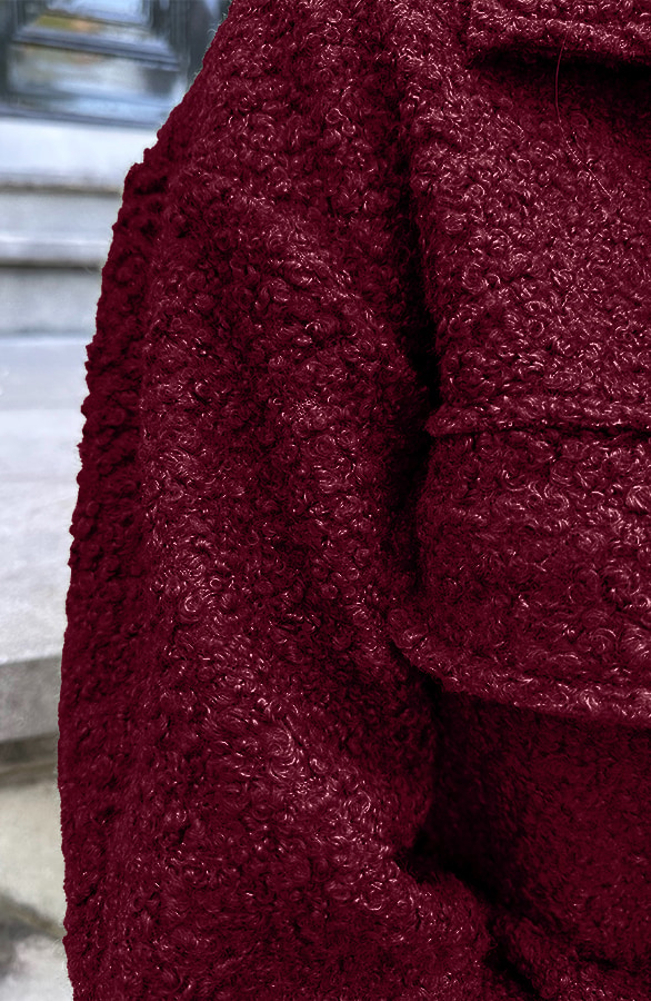 Boucle Jacket Met Rits Burgundy – jassen, foto 5