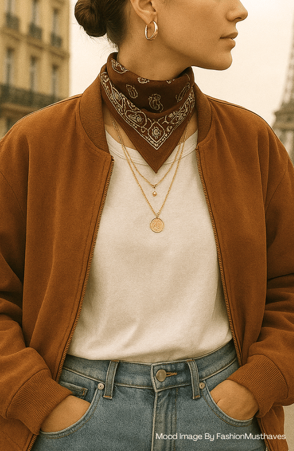 Classic Bandana Paisley Sjaal Choco – shoparchief, foto 6