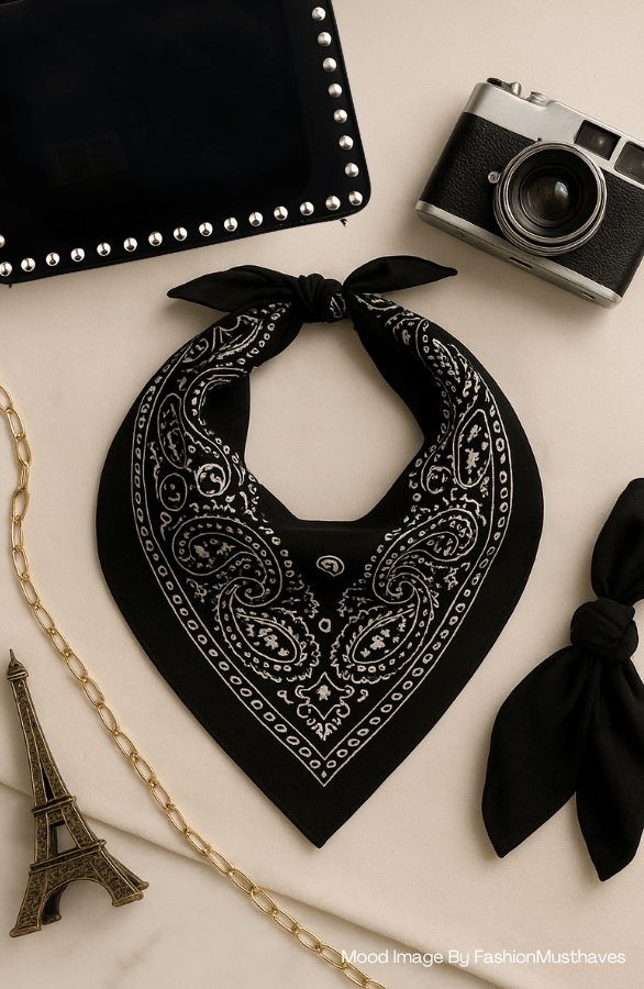 Classic Bandana Paisley Schal Schwarz, Alle Accessoires