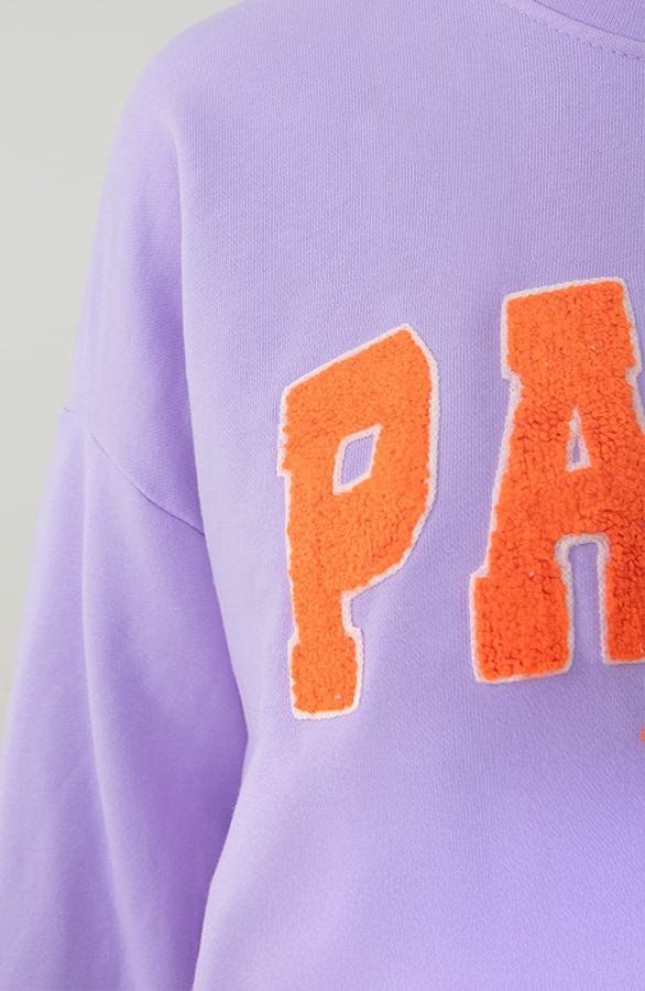Oversized Paris Club Pullover Lila, Foto 6