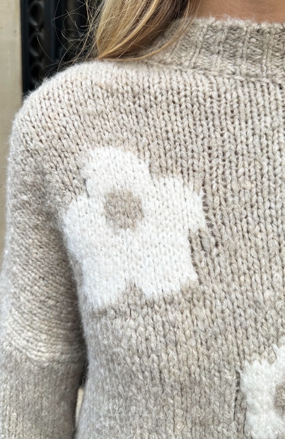 Soft Flower Sweater Beige – truien, foto 4