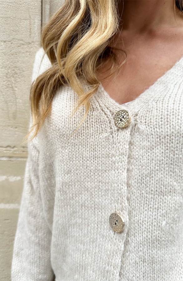 Casual Long Sleeve Cardigan Beige – shoparchief, foto 5