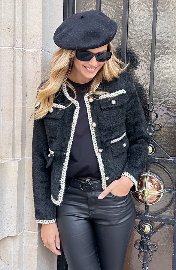 Chique Soft Button Jacket Zwart – jassen, foto 9