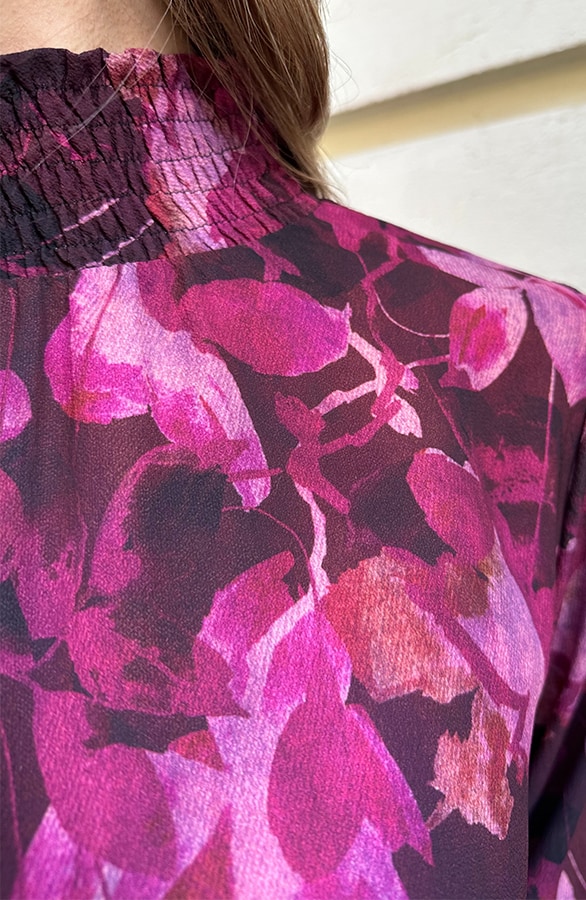 Col Blouse Print Flower Roze – shoparchief, foto 5