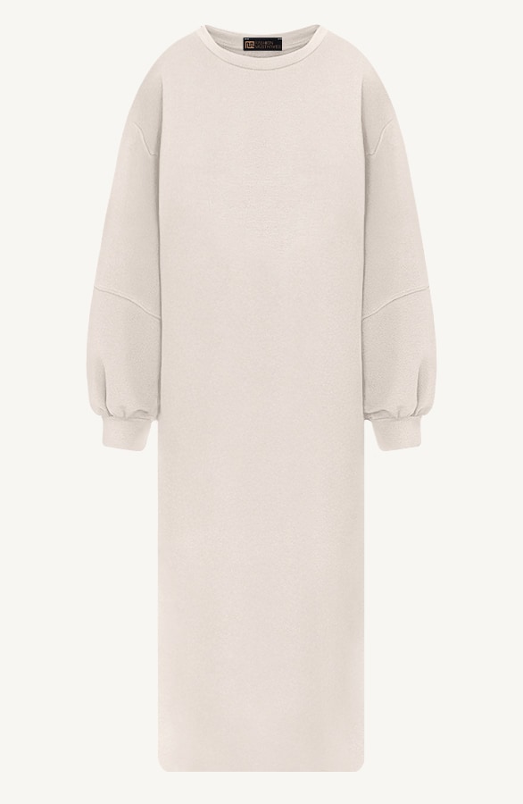 Comfy Oversized Sweater Dress Beige, Kleider